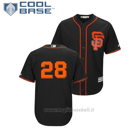 Maglia Baseball Uomo San Francisco Giants Buster Posey Cool Base Alterner Replica Nero